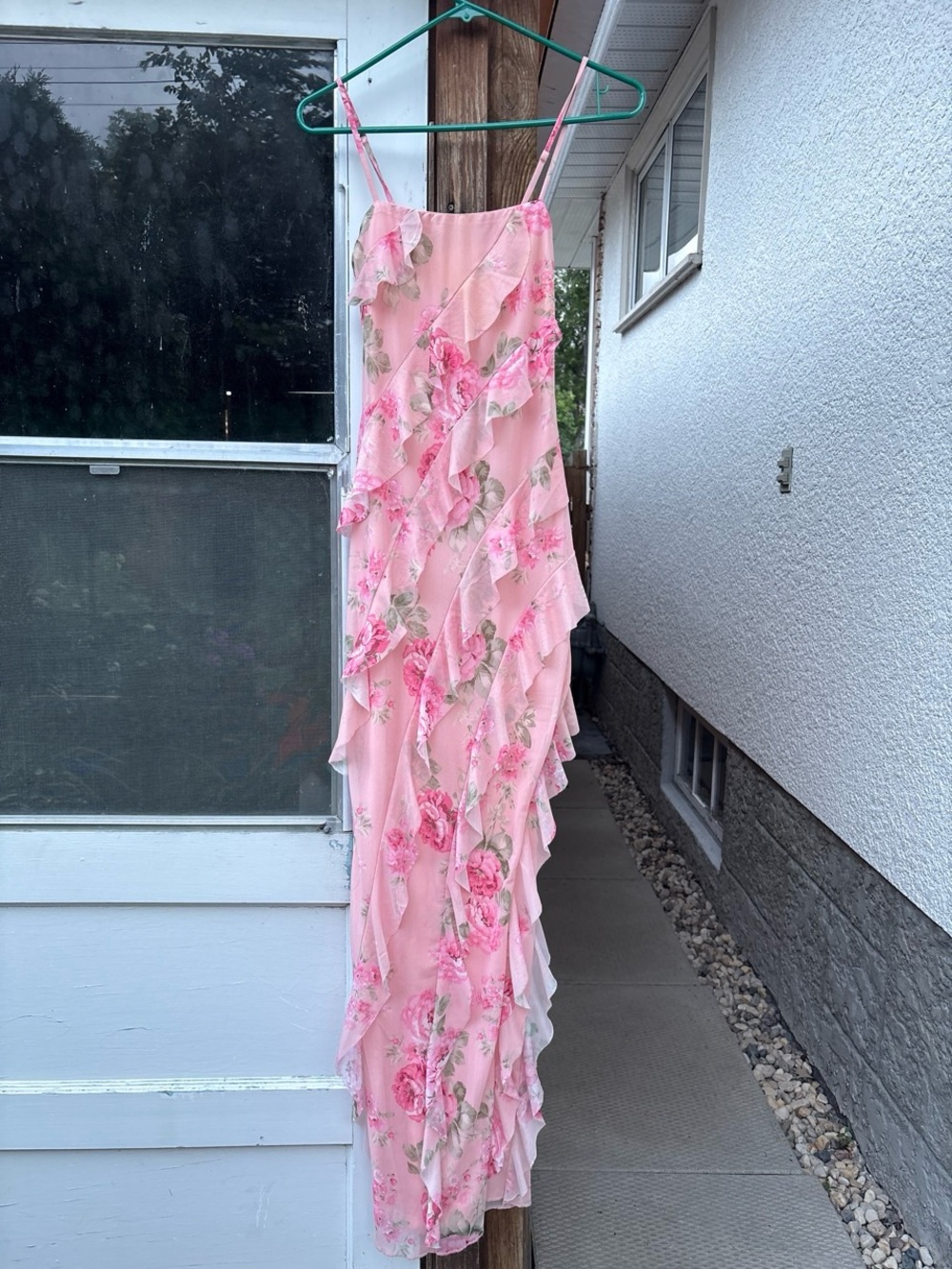 The Vintage Shop Pink Floral Ruffle Maxi Dress